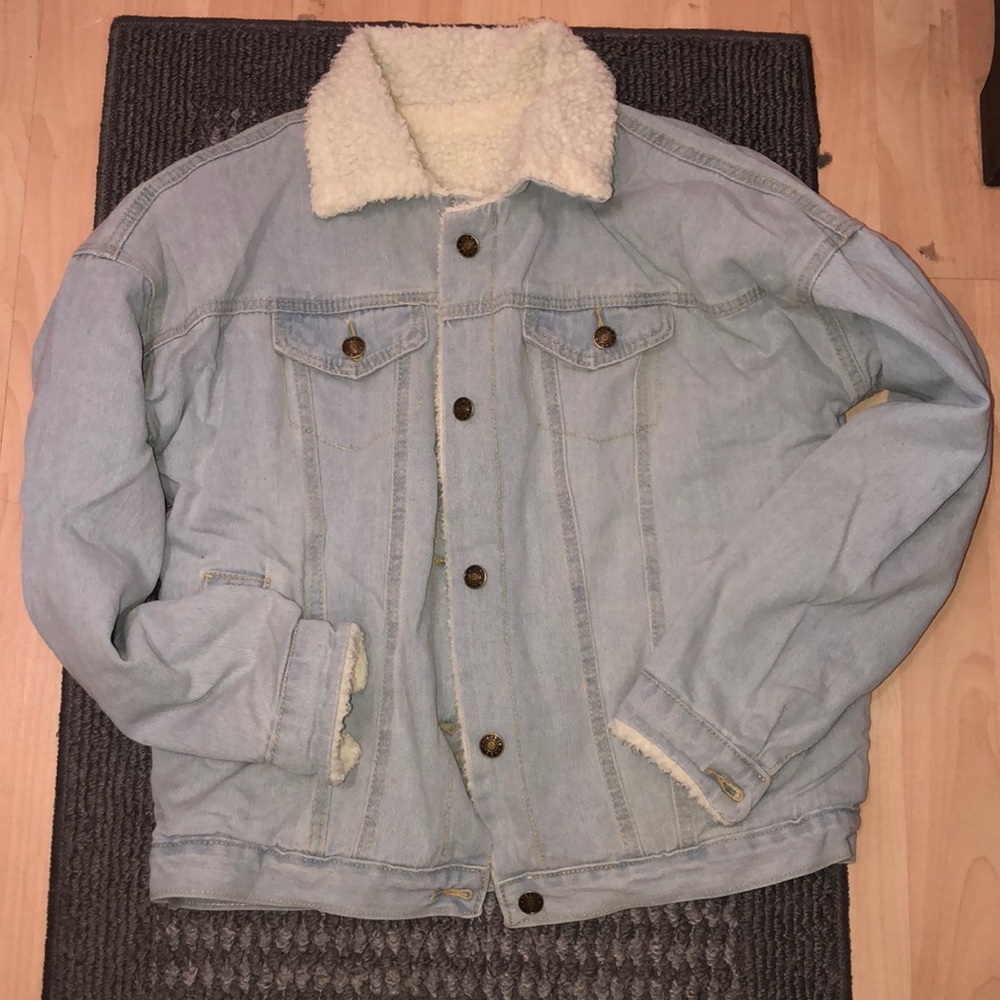 Denim fur jacket